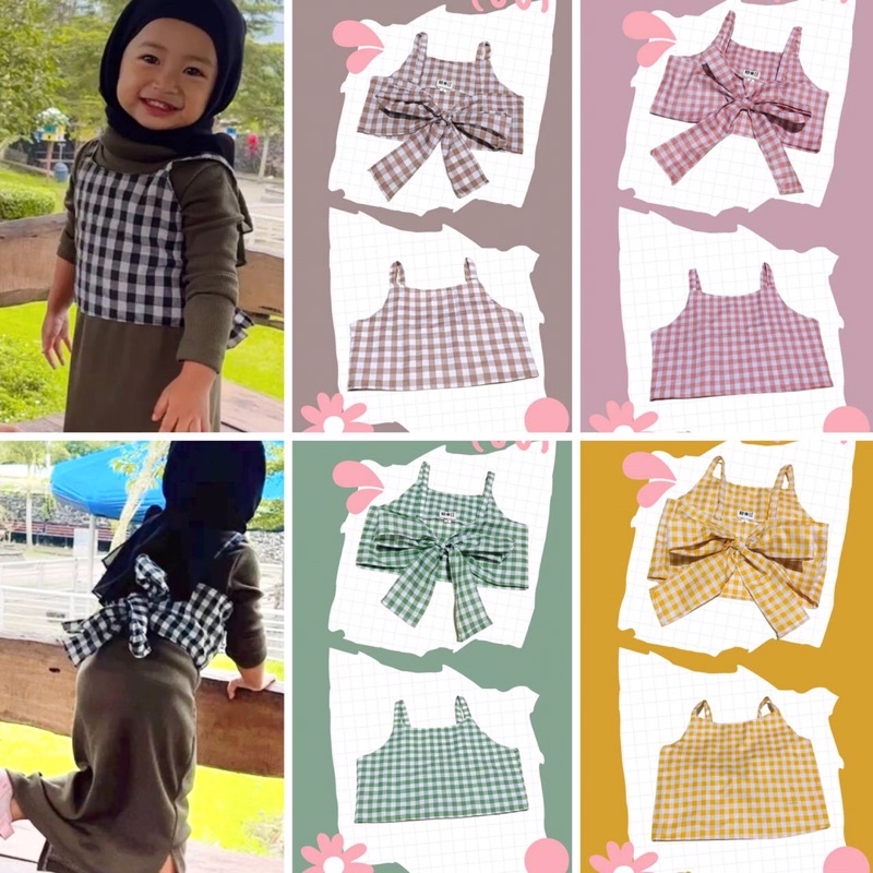VEST MILAYA KOTAK KOTAK [HANYA VEST SAJA] ROMPI ANAK SIZE 1-4 TAHUN BAHAN KATUN