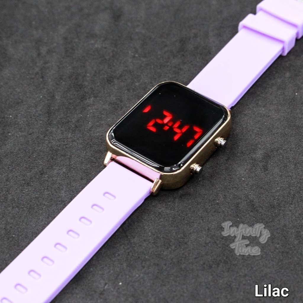 Jam Tangan LED Watch JSS3397 Kotak Cowok Cewek Digital Strap Rubber