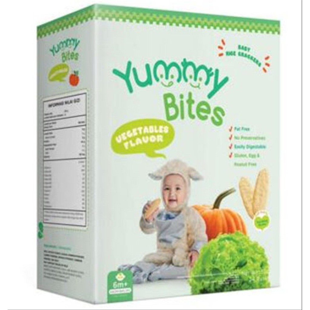 Yummy Bites Baby Rice Creaker / Biskuit Beras Bayi / Biskuit Bayi - (Tersedia varian ukuran dan rasa)