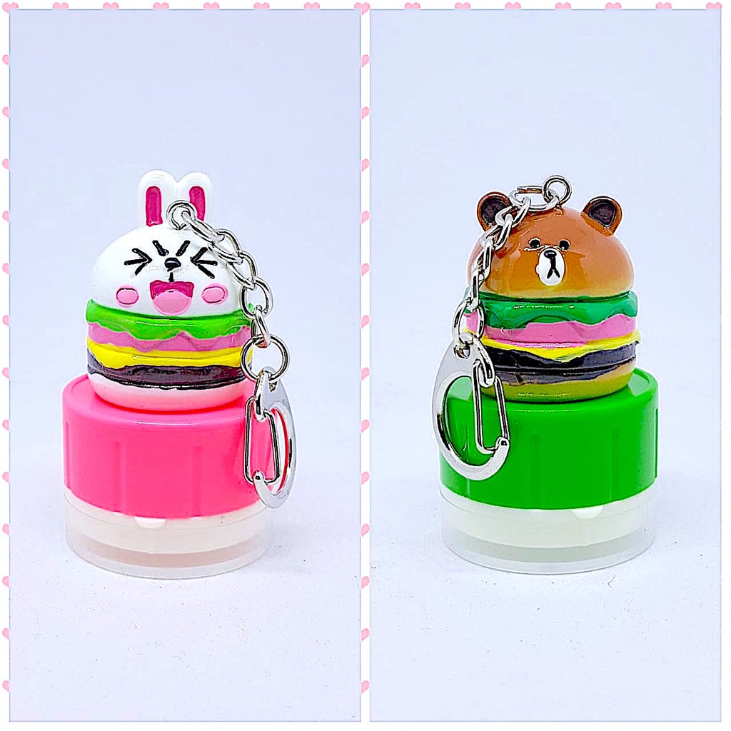 

Custom Stamp / Stempel Nama Gantungan Kunci Karakter Burger Line