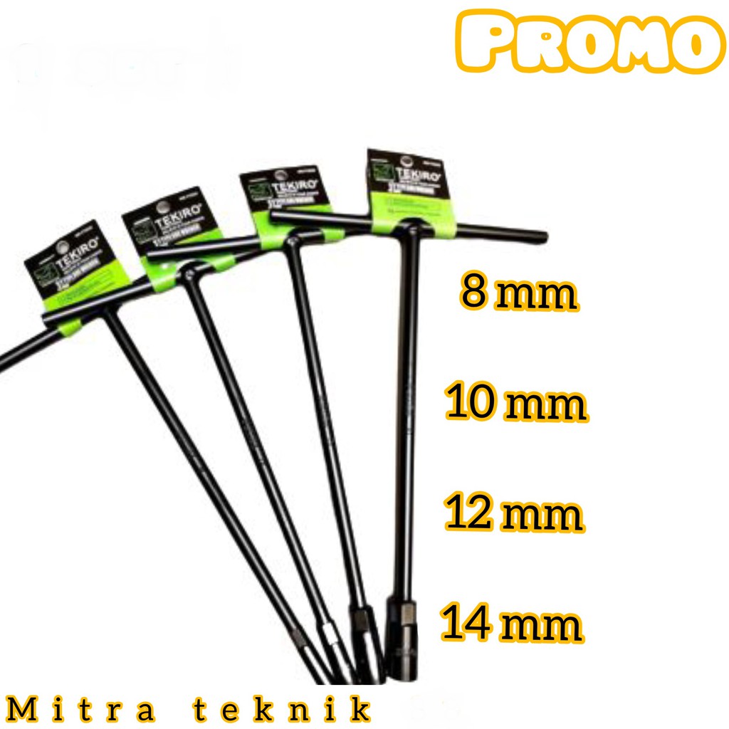 PAKET KUNCI T TEKIRO KUNCI SOCK T TEKIRO 7, 8, 9, 10, 11, 12, 13, 14 mm Kunci Sok Sock Socket Original TEKIRO