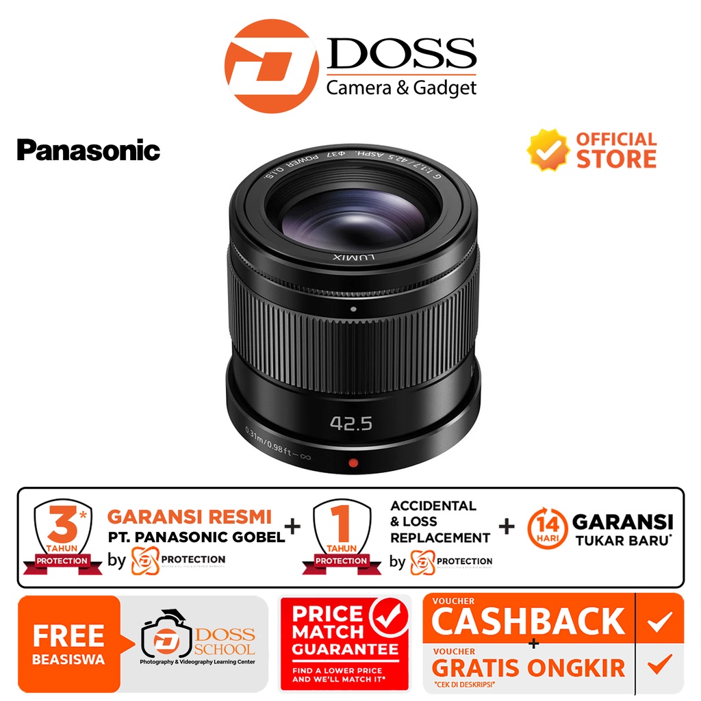 Panasonic 42.5mm fF/1.7 ASPH. POWER O.I.S. / Lensa Panasonic 42.5mm