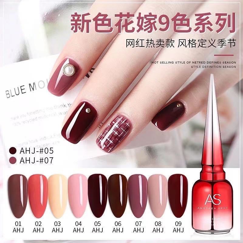 AS GEL 1 SET KUTEK GEL PINK PEACH CHOCO GEL POLISH TAHAN 2 BULAN KUTEK GEL