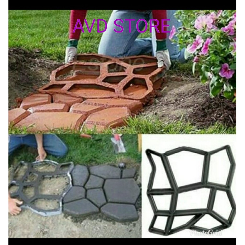 Jual cetakan semen batu mold semen jalan paving block conblock taman garden Murah