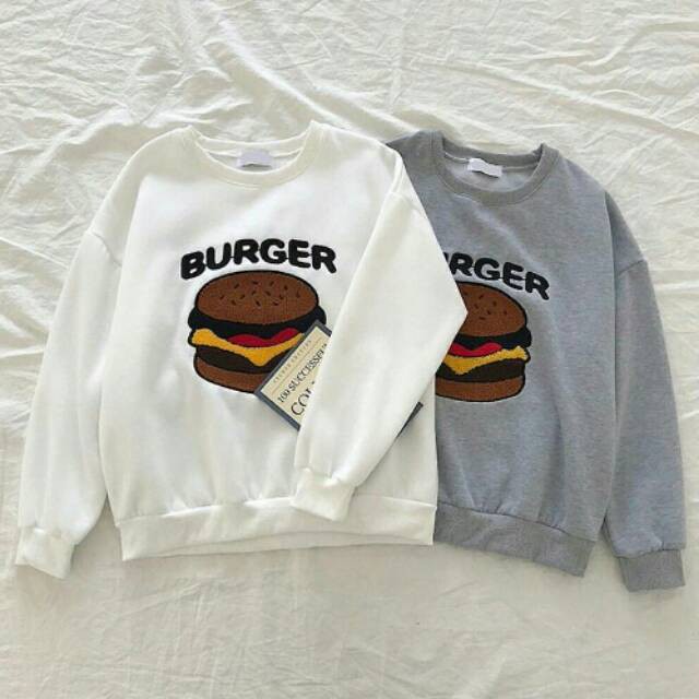 Jaket Jemper Wanita Terbaru / Sweater Wanita Terbaru Burger Food / Sweater Wanita Hits Kekinian