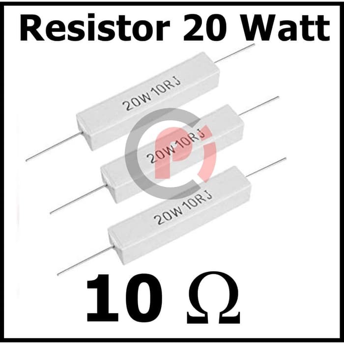 Resistor Power 20W 20 Watt Nilai 10R 10 ohm 10ohm Restan batu