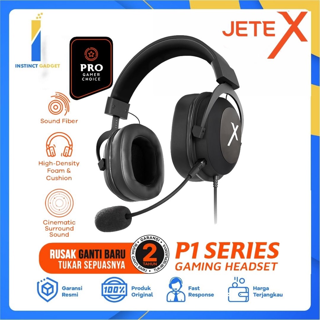 Headphone Gaming JETE X P1 Pro Series Gamer Edition Bundling Standing Holder H3