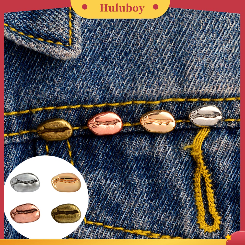 Bros Pin Kerah Kemeja Denim Bentuk Biji Kopi Untuk Pria Dan Wanita