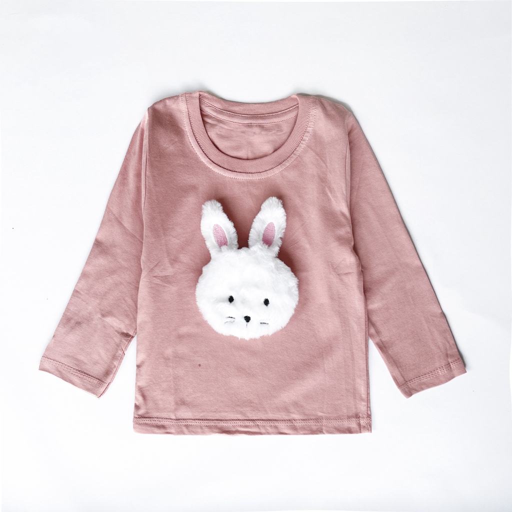 USAGI - Setelan Anak Kaos Lengan Panjang Pink Cream Bunny KADO ULANG TAHUN BAYI MURAH