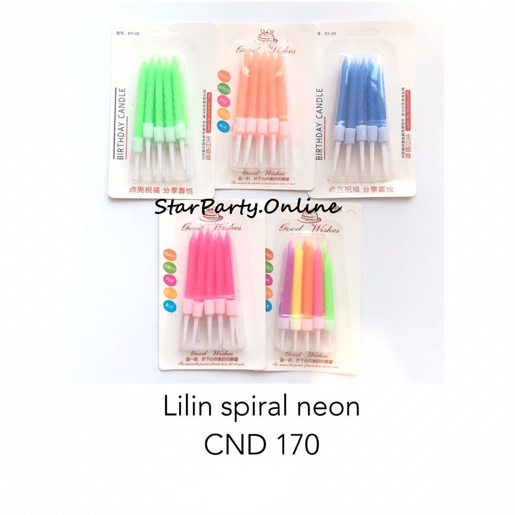 Lilin Spiral Neon /CND 170 /Lilin Spiral Warna /Lilin Ulang Tahun