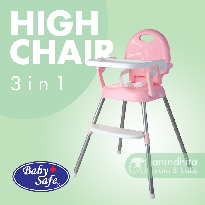 BABYSAFE High Chair 3in1 Booster Seat Kursi Makan Bayi Baby Safe HC05