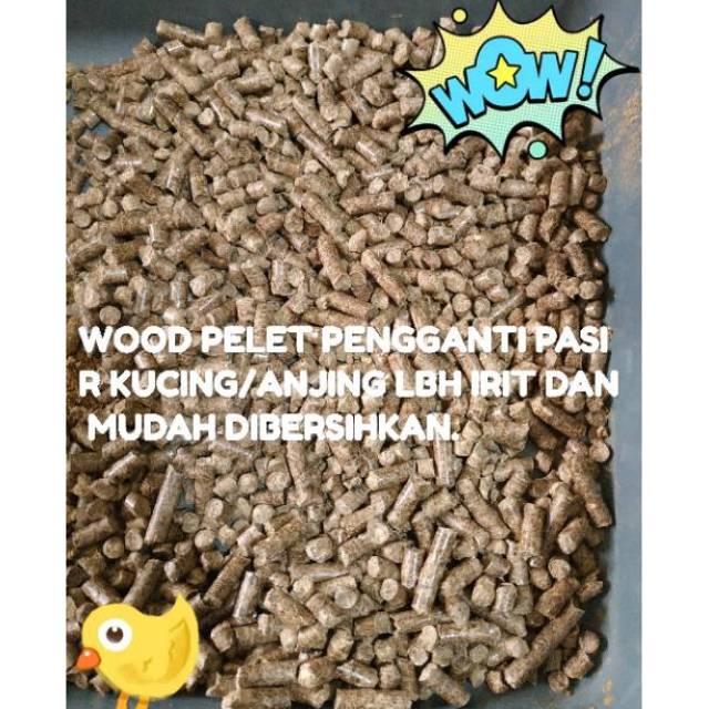 WOOD PELET/PASIR DARI SERBUK KAYU/SERBUK PELET/PELET KAYU UNTUK BAB KUCING/ANJING/HAMSTER LEBIH IRIT