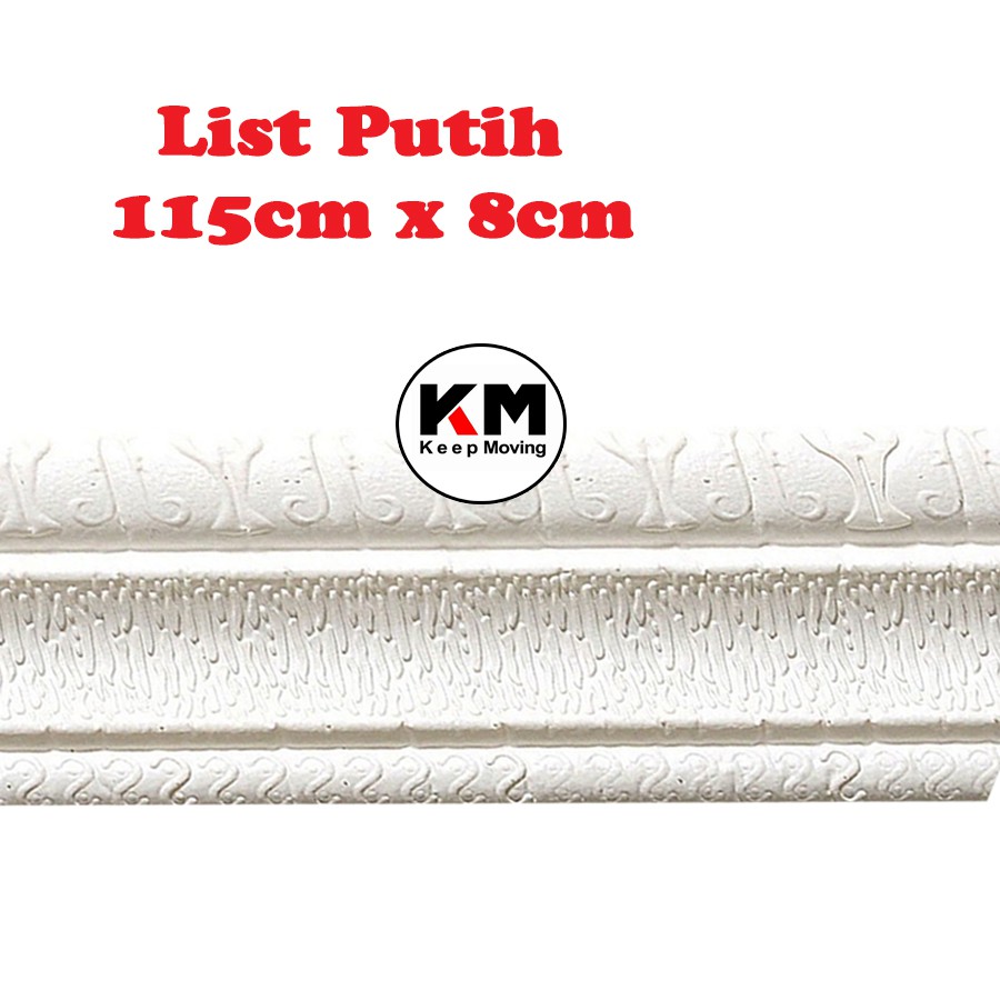 KM Wall Border List Wallpaper Wallborder Foam 3D-PUTIH 115cm x 8cm