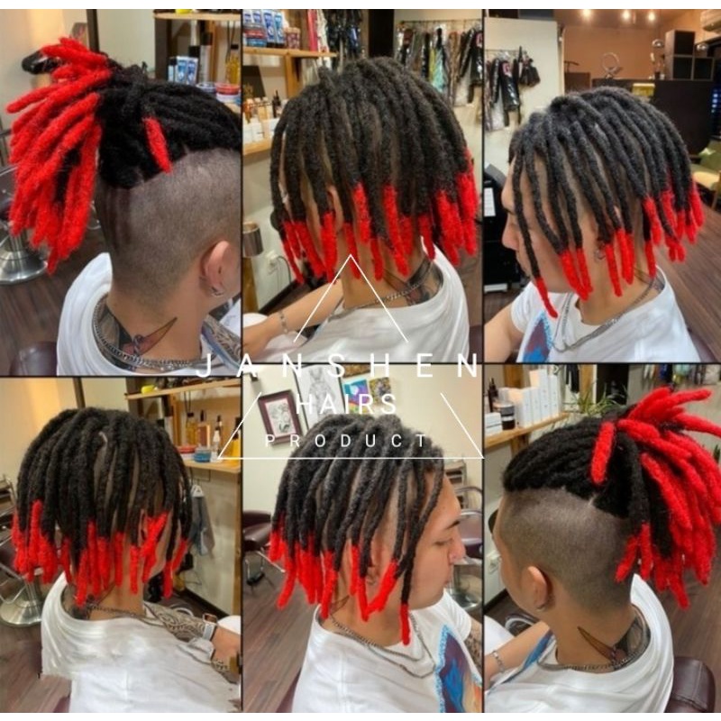 RAMBUT GIMBAL OMBRE hitam merah (40cm)