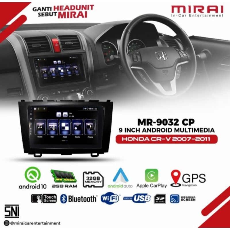 HEAD UNIT ANDROID MIRAI 9032CP HONDA CRV LAMA