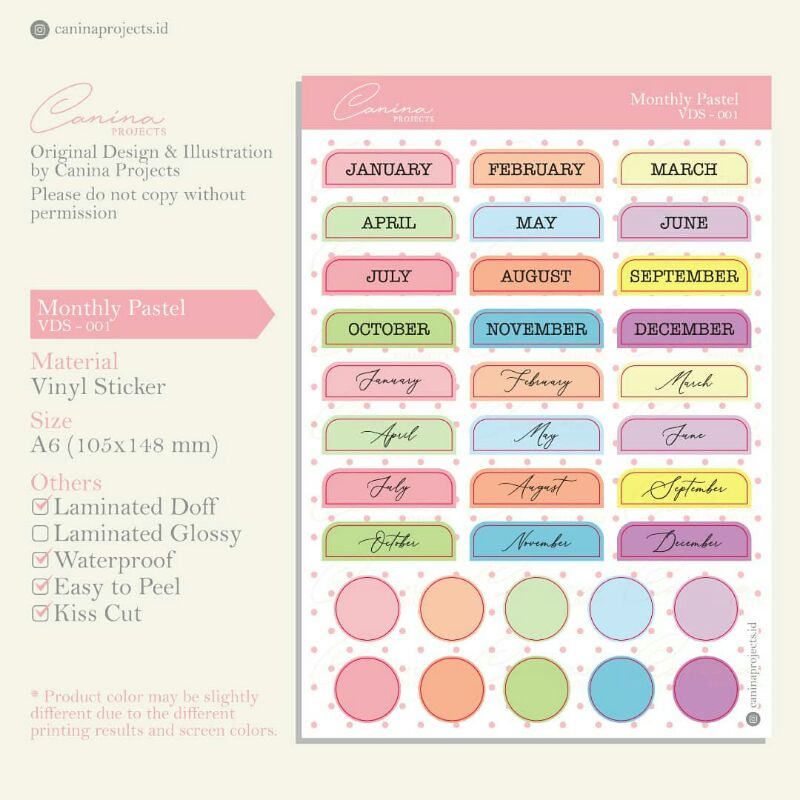 

Sticker Deco Journal Monthly Pastel VDS-001