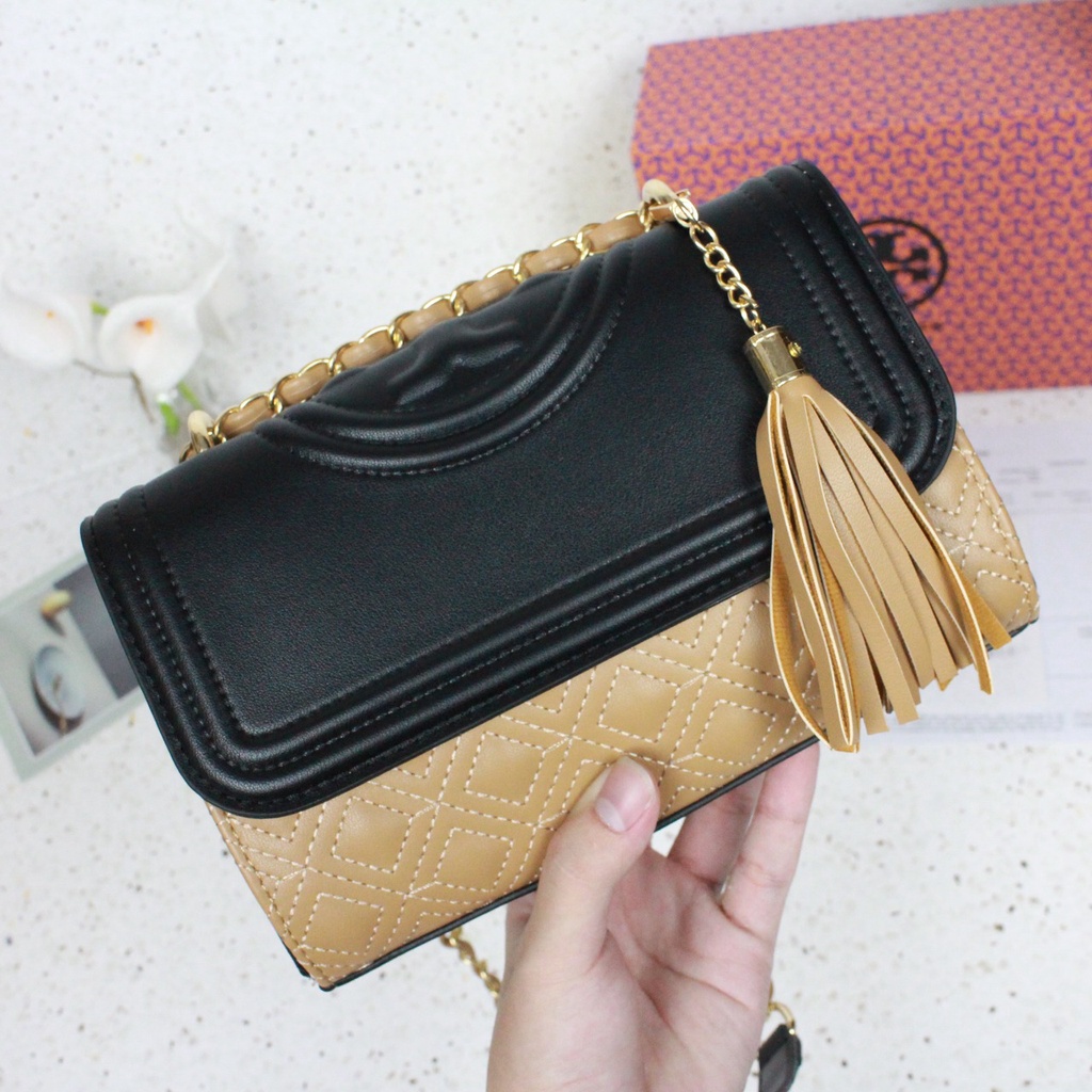 Tas Wanita  Fleming Chained Strap Sling Bag  5732  (FRee Sarung Kain+ Bubble Wrap+Noseri)