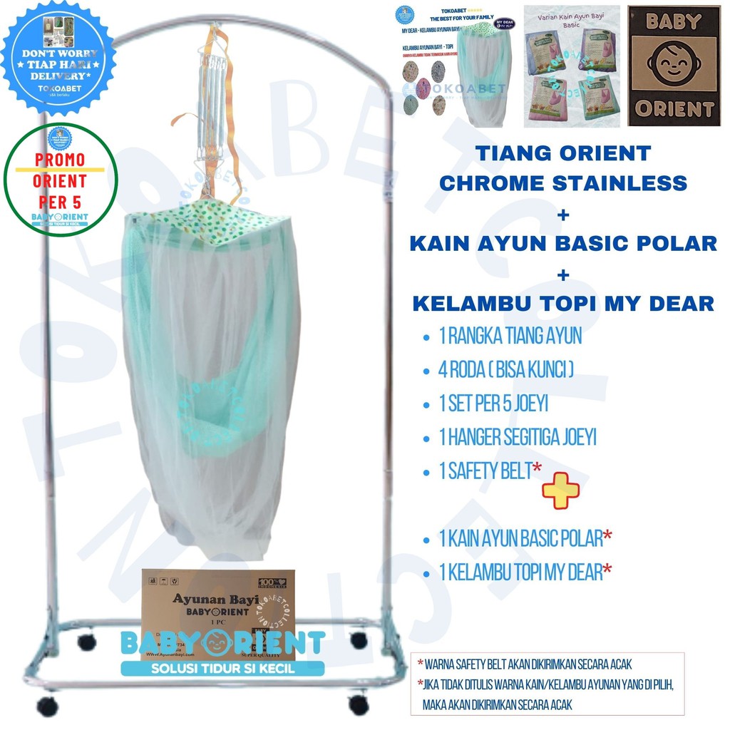 PROMO ORIENT PER 5 PAKET Ayunan Bayi Manual Portable ORIENT dan Kain Kelambu Hanger Per VARIASI TOKOABET