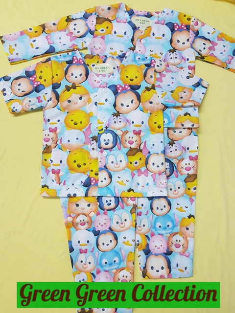 Piyama katun anak full print motif (1-10th)