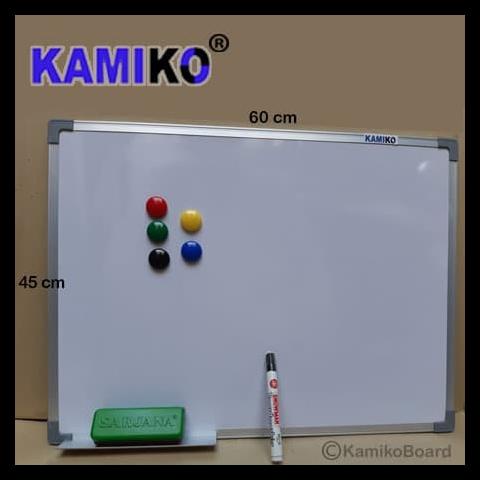 

WHITEBOARD KAMIKO 45 X 60 CM GANTUNG - SPIDOL HITAM - MAGNET - HAPUSAN KODE 984