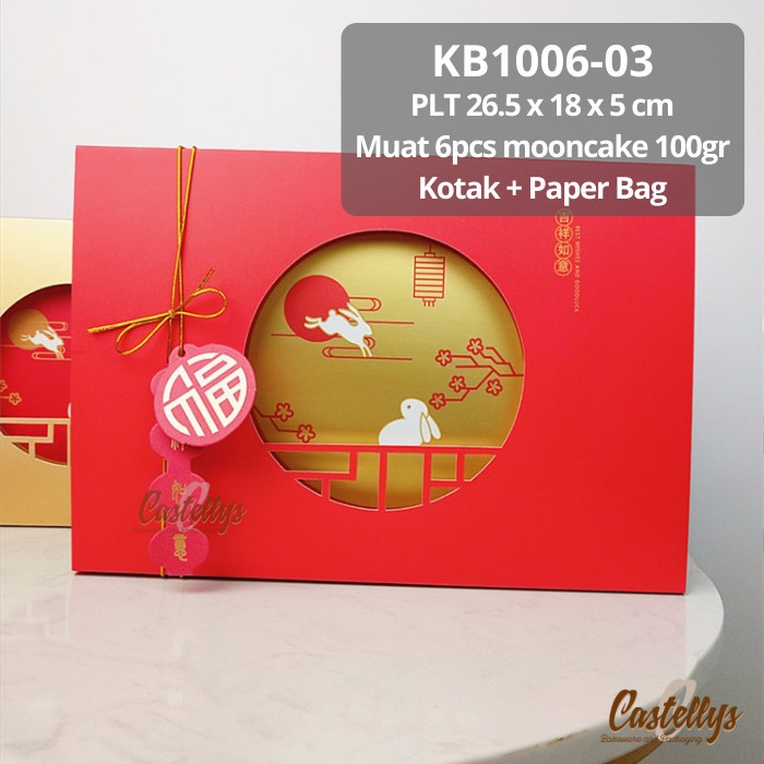 

Kotak Box Mooncake 100gr KB1006-03 + Paper Bag Kue Bulan Pia Snowskin