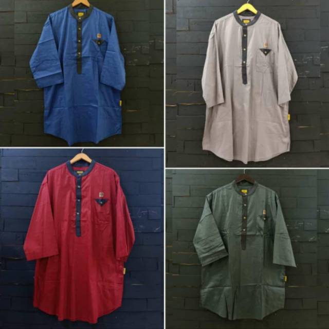Kurta Pria Size Jumbo Baju Muslim Pria Size Jumbo Blue Maroon Army XXL XXXL XXXXL Al Amwa