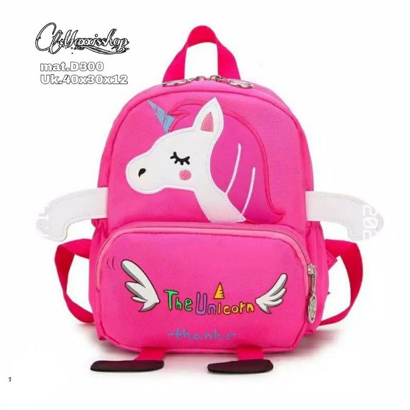 Unicorn Tas SeKolah SD SMP Tas Laptop Kuda poni frozen'