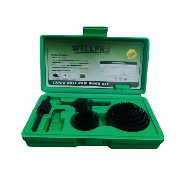 Hole Saw Kit Set 13 Pcs 11 Pcs / Mata Bor Kayu Pelubang Pipa Set 13pcs 11Pcs Holesaw Pembolong Kayu Gergaji Kayu Paralon Hidroponik 13pcs