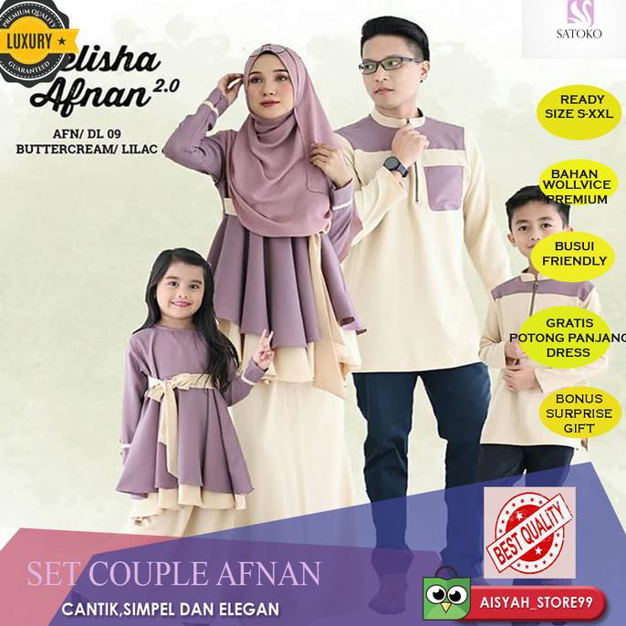 Baju Set Couple Muslim Family Maxi Dress Gamis Casual Elegan Family - Ibu Ayah