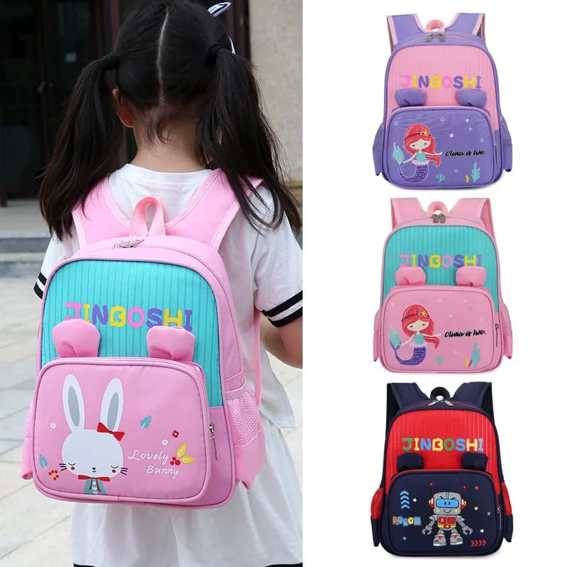 ARMELIA SHOP - TAS RANSEL ANAK JINBOSHI TAS SEKOLAH LAKI LAKI PG PAUD TK SD BAHAN KANVAS ANAK WANITA