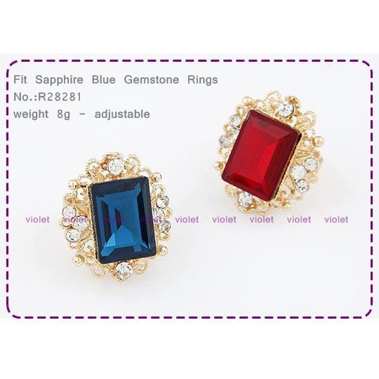 Fit sapphire blue gemstone ring