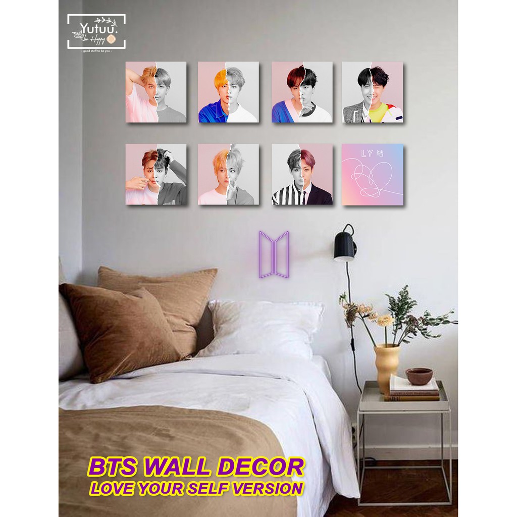 WALL DECOR LOVE YOUR SELF VERSION (1 SET 8 pcs ) unofficial fankit/ kpop / bangtan