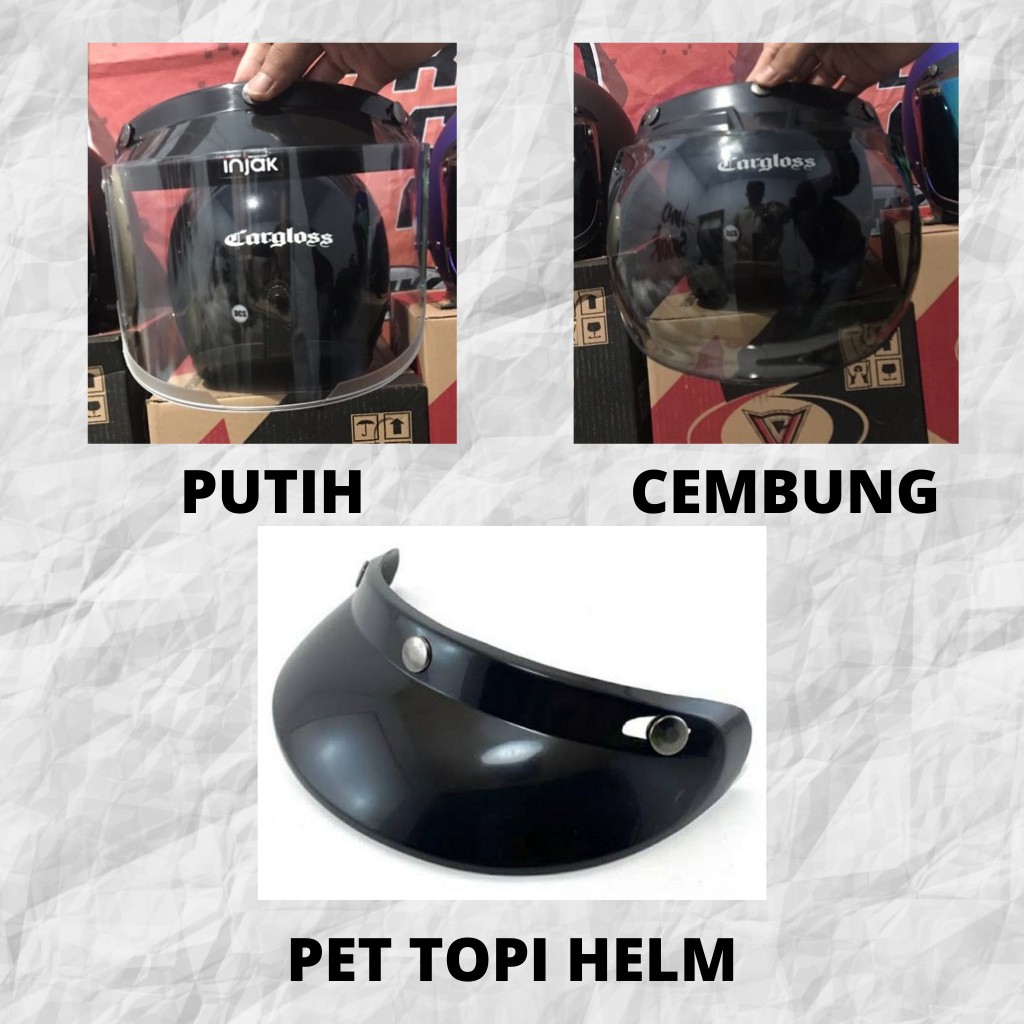 Helm bogo dewasa pria wanita helem retro polos kaca cembung datar SNI