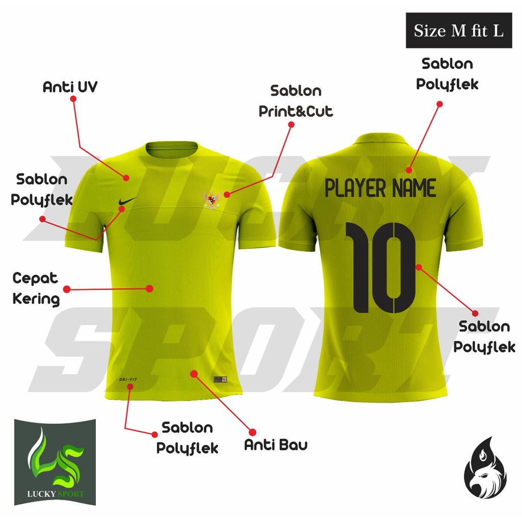 Kaos Jersey baju olahraga bola futsal training garuda PAKAI NAMA+NO Suka suka