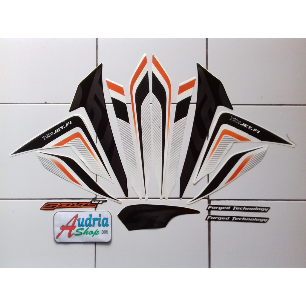 Stiker Striping Motor Yamaha Mio Soul Gt 2014 Putih Hitam Shopee