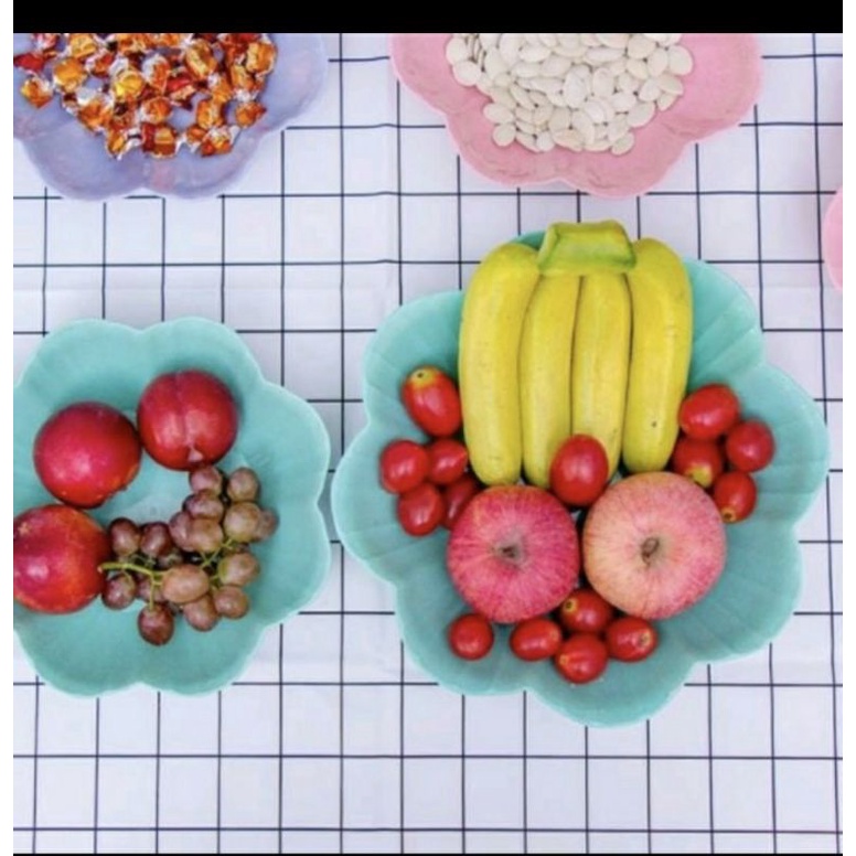 PIRING SNACK DAN BUAH PERALATAN MAKAN / PIRING MAKAM MOTIF BUNGA