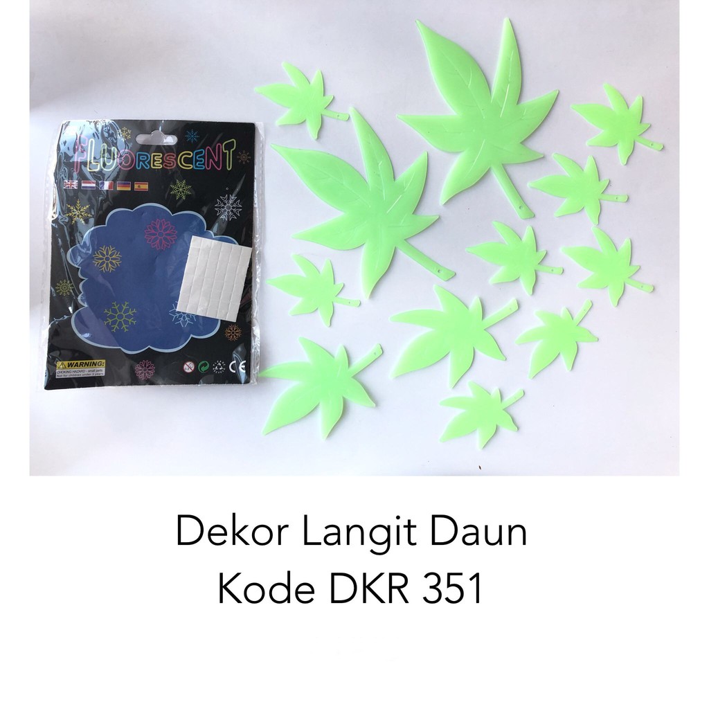 Glow in the dark Daun tbl / Lampu Hias /Hiasan Kamar /Dekorasi dinding