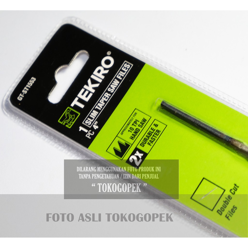 TEKIRO KIKIR GERGAJI SEGITIGA SLIM TAPER SAW FILES 4&quot; INCH - 1PC