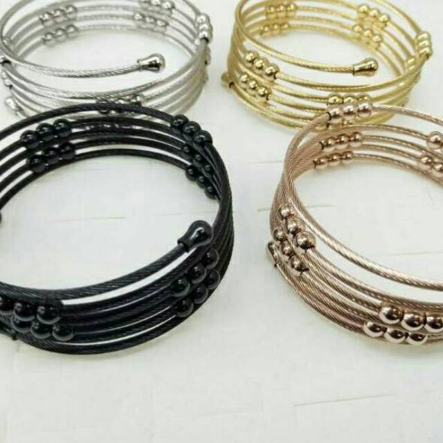 Gelang Lilit bola-bola Titanium