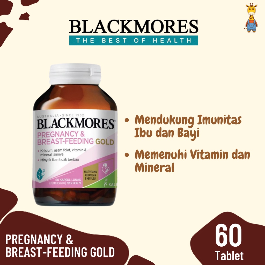 BLACKMORES Pregnancy &amp; Breastfeeding Gold 60 caps / 120 caps / 180 caps BPOM Breast feeding (Suplemen Ibu Hamil &amp; Menyusui / Program Kehamilan)