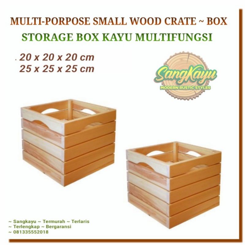 Kotak penyimpanan serbaguna storage box kayu crate mini tempat pekakas