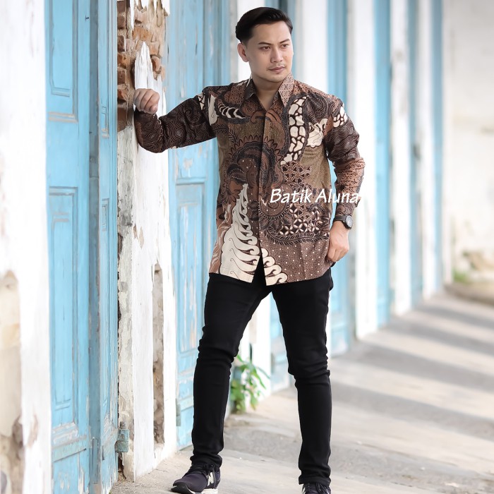 Batik Pria Slimfit Lengan Panjang Premium Solo Produksi Pabrik Batik Aluna PCW 067