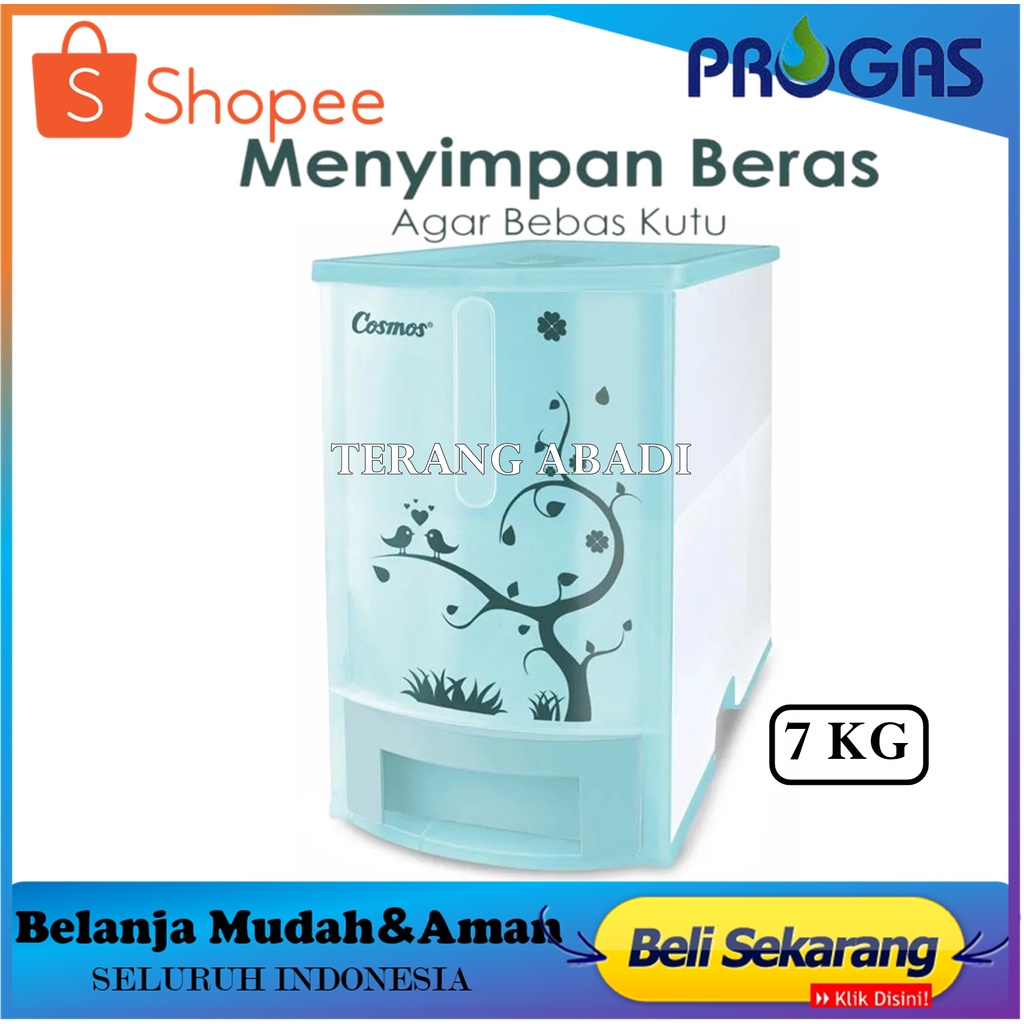 Dispenser Beras COSMOS 007 PUNDI Dispenser Beras 7 KG Tempat Beras | Penyimpan Beras Kapasitas 7 kg 