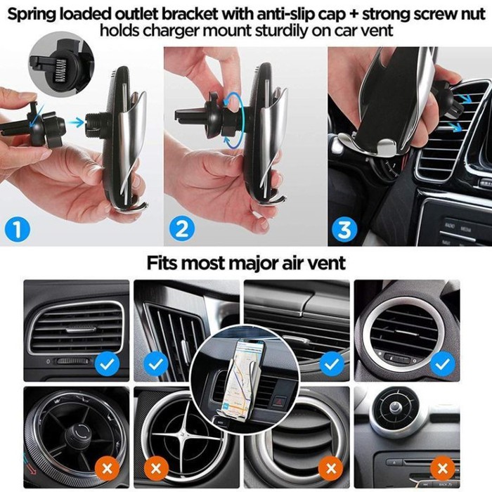 Car Holder Wireless Fast Charging Auto / Open Magic Smart Sensor