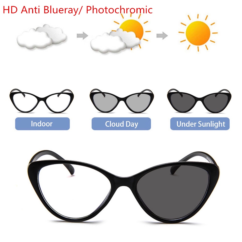 Kacamata Anti Radiasi blueray kacamata cat eye photocromicPhotosensitive io4k Untuk Wanita lensa blueray