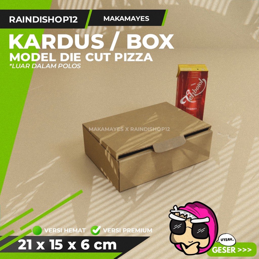 

(MIN 10 PCS) BOX 21 X 15 X 6 CM KARDUS DIE CUT PIZZA KEMASAN PACKAGING KADO