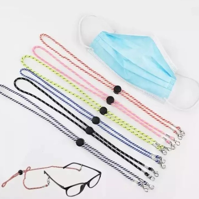 12 PCS STRAP MASKER HITAM POLOS/GANTUNGAN MASKER /TALI GANTUNGAN MASKER