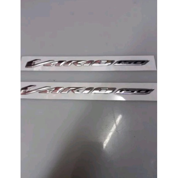 Stiker emblem vario 150 chroom hitam original lp