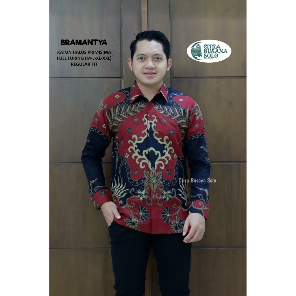 BRAMANTYA Kemeja Batik Pria Full Furing Bahan Katun Halus Primisima