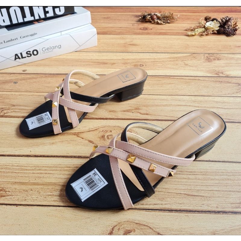 ABBUSHOES SENDAL Ir 10 hak tahu silang stut wellas 3cm